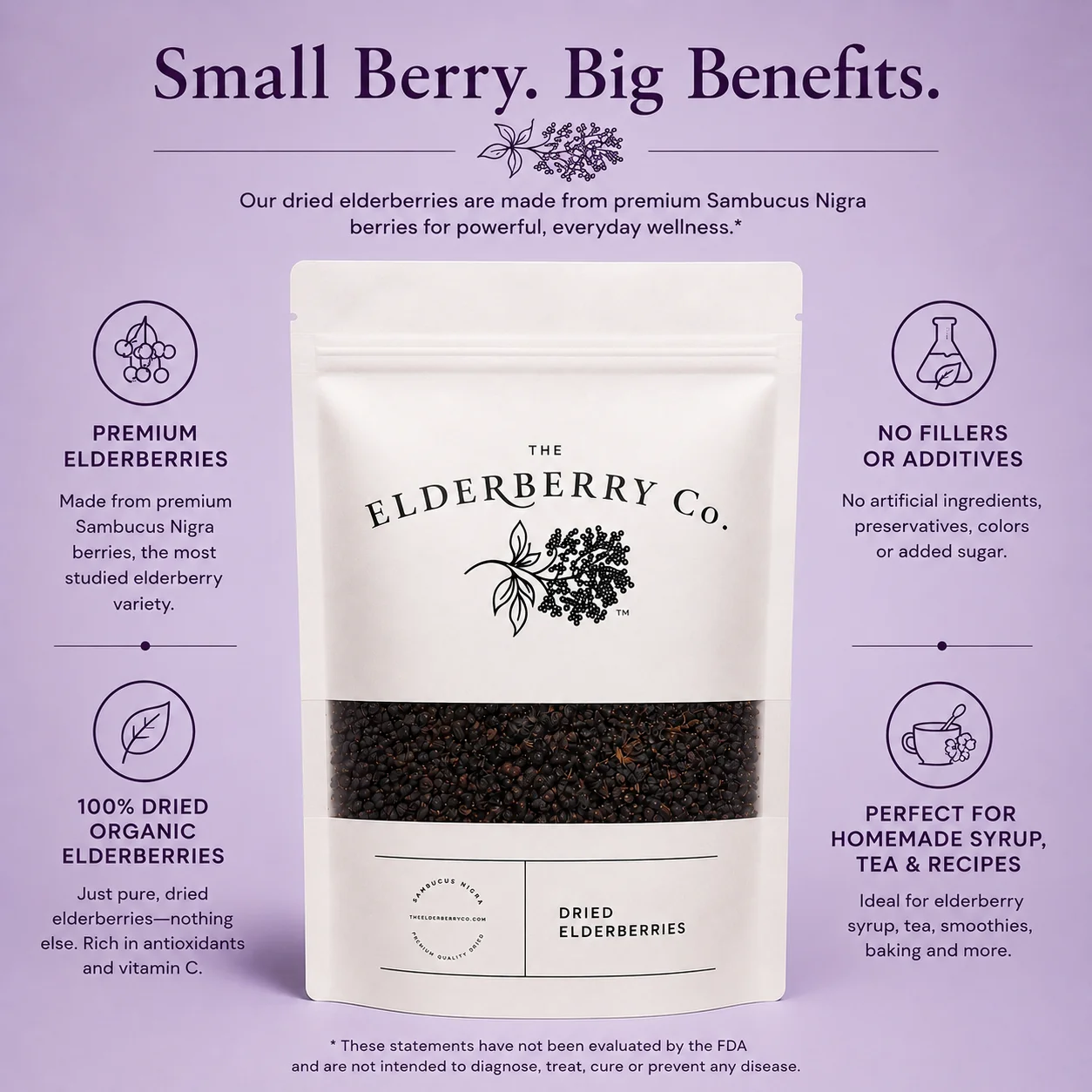 Dried Organic Elderberries (Sambucus Nigra) - Image 3