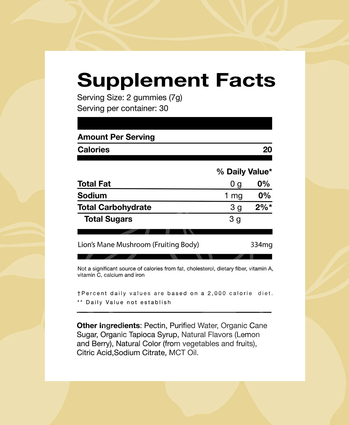 Lion’s Mane Gummies with Fruiting Body Mushroom Extract - Image 3